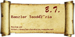 Baszler Teodózia névjegykártya